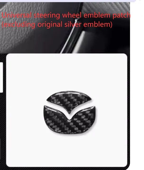Eight aluminium alloy decorative stickers for car steering wheel in brushed red, silver, and blue finishes
