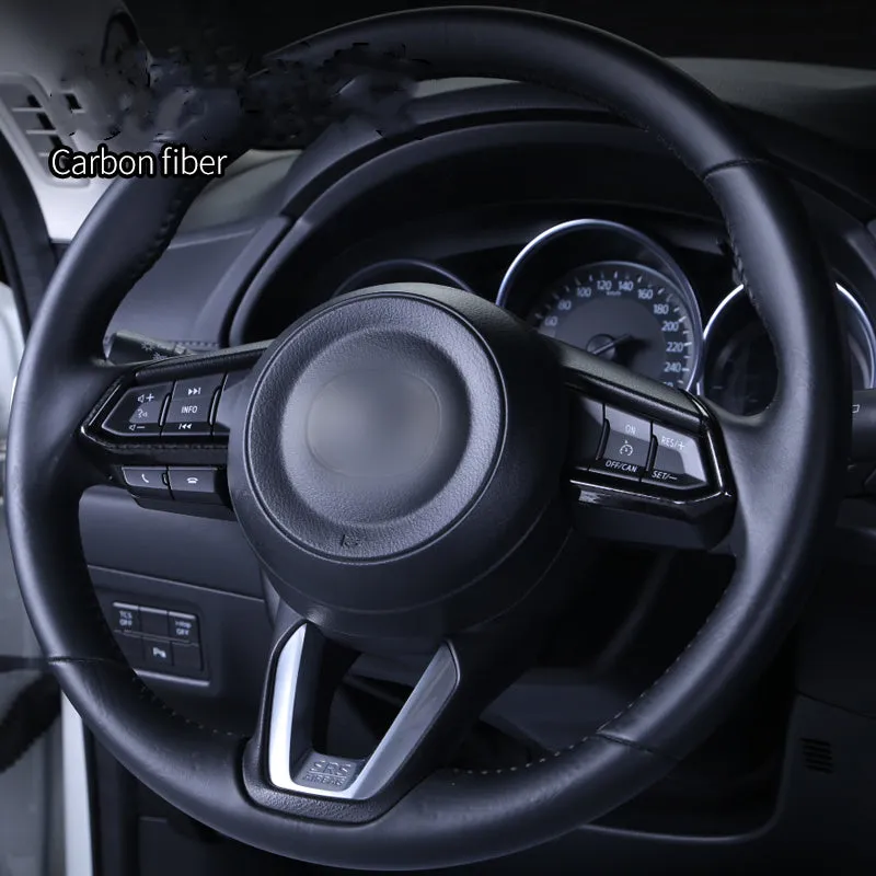 Eight aluminium alloy decorative stickers for car steering wheel in brushed red, silver, and blue finishes