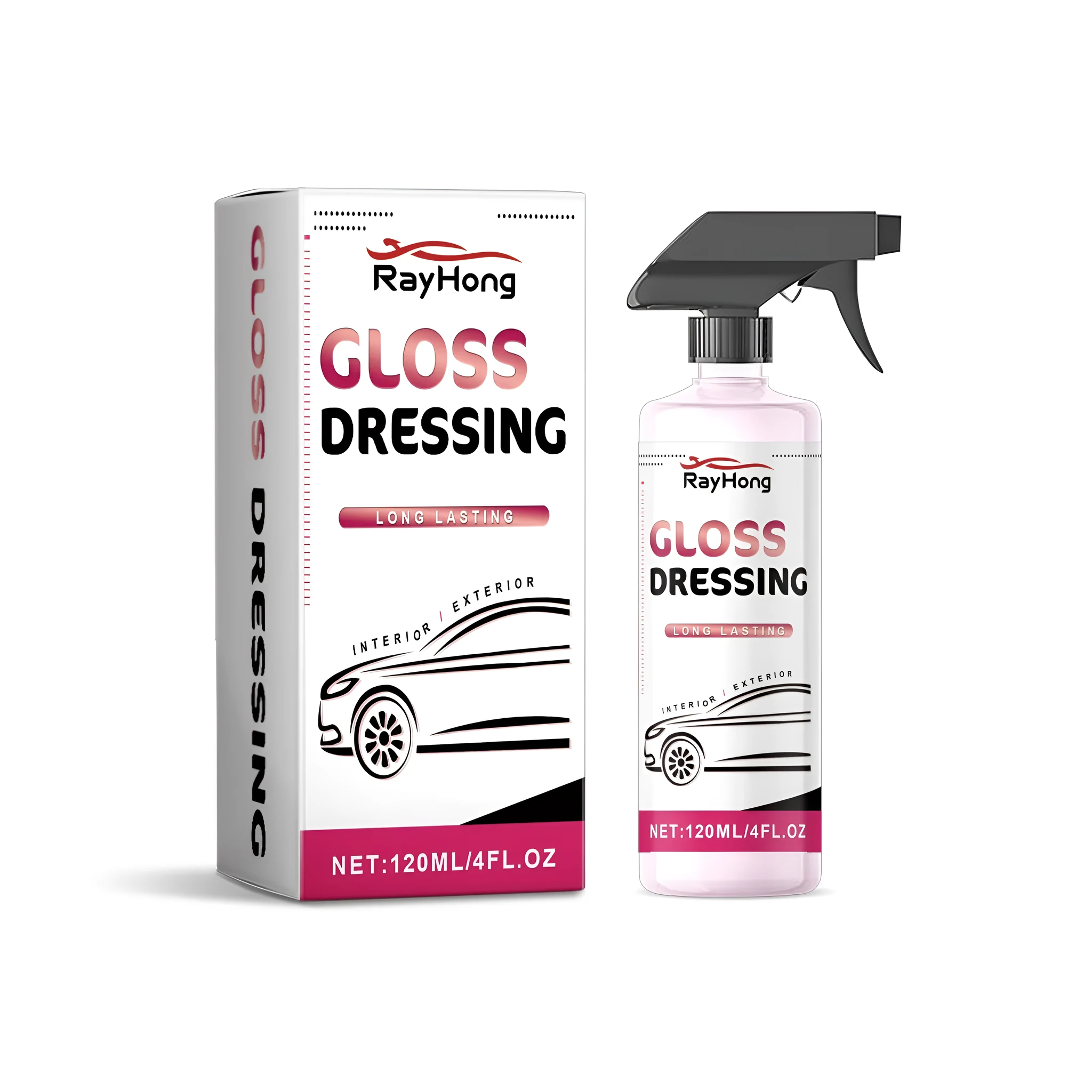 Automotive Care Gloss Agent 120ml aerosol can with measure 5.5x11cm for car trim shine and protection