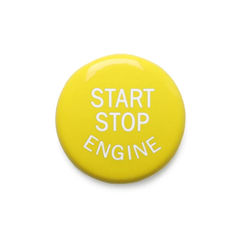 Black ABS BMW M key T-back steering wheel button with yellow accent for E90 F30 chassis
