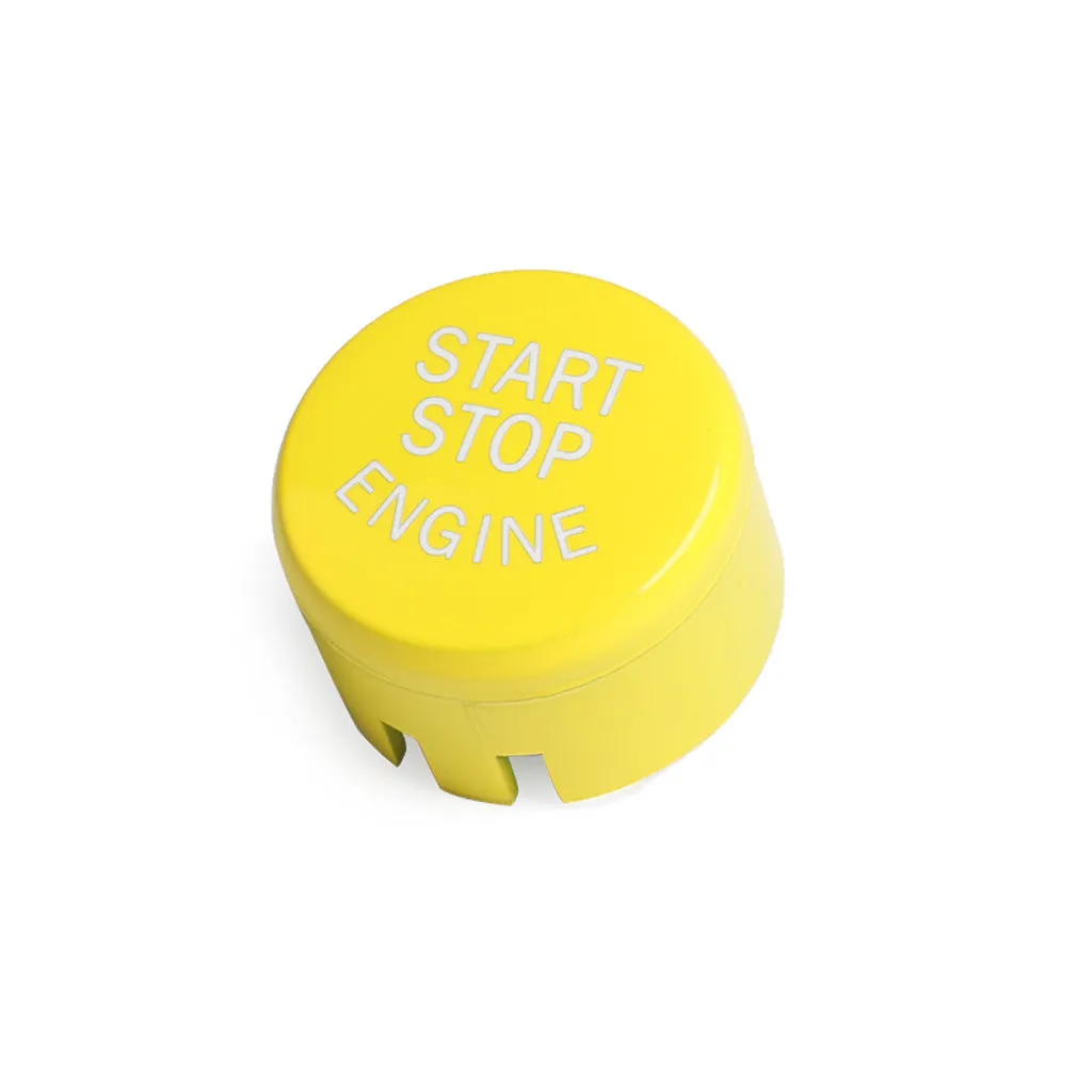 Black ABS BMW M key T-back steering wheel button with yellow accent for E90 F30 chassis