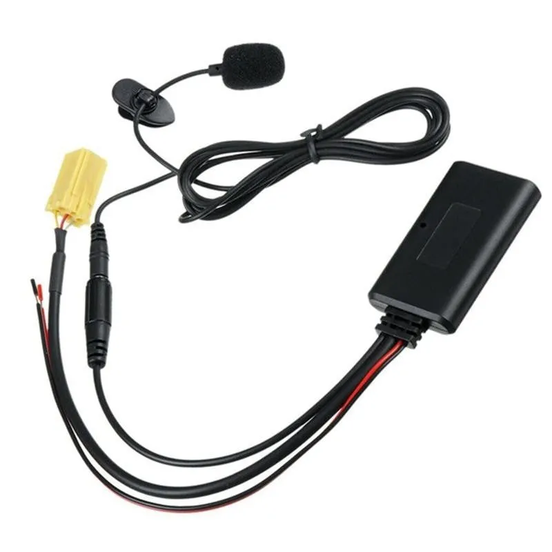 Black Bluetooth audio modification cable for 159SMART 451AUX car stereo with microphone option
