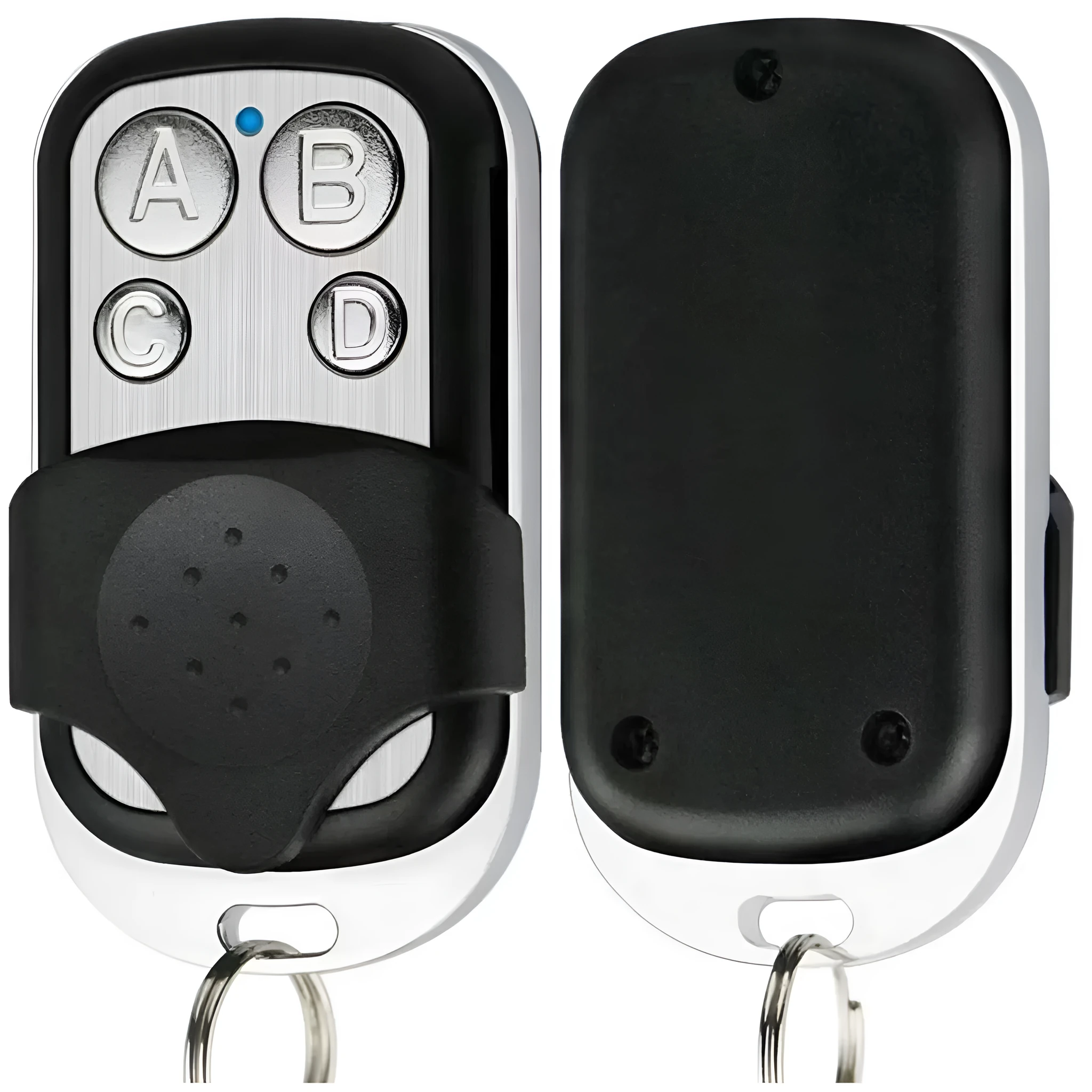 443 metal garage door remote control with four buttons and rolling code copy feature