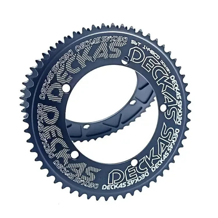 Black aluminium alloy track bicycle single disc chainring 144BCD with multiple tooth options