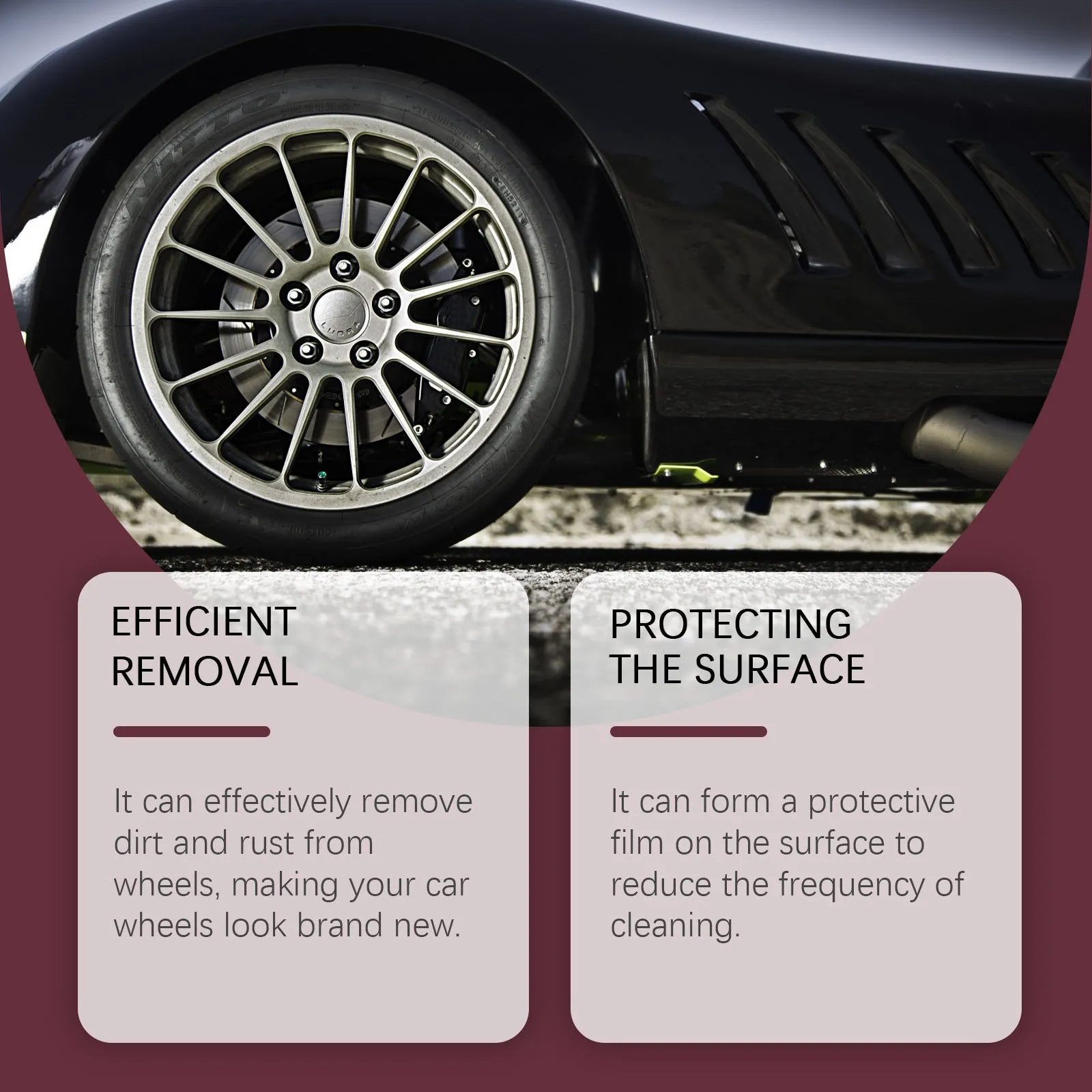 100ml car wheel hub rust remover in a pump spray bottle with citric acid formula for alloy wheels