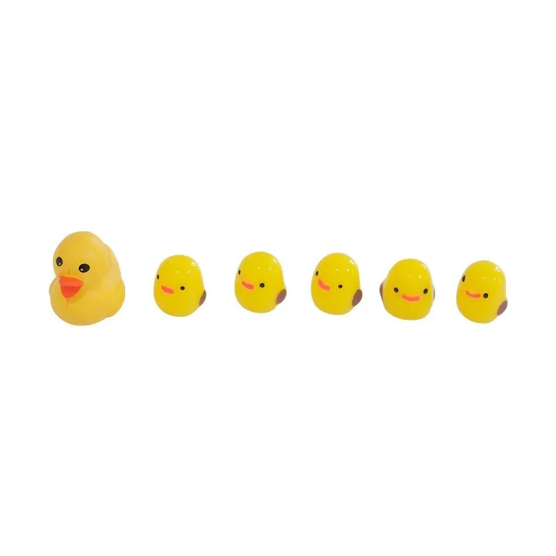Set of small plastic yellow duck cartoon ornaments for car dashboard decoration