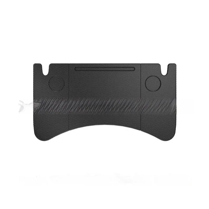 Folding table board for Tesla Model 3/Y in carbon fibre pattern, 42.5x41x5.4cm, plastic and wood construction, double folding design