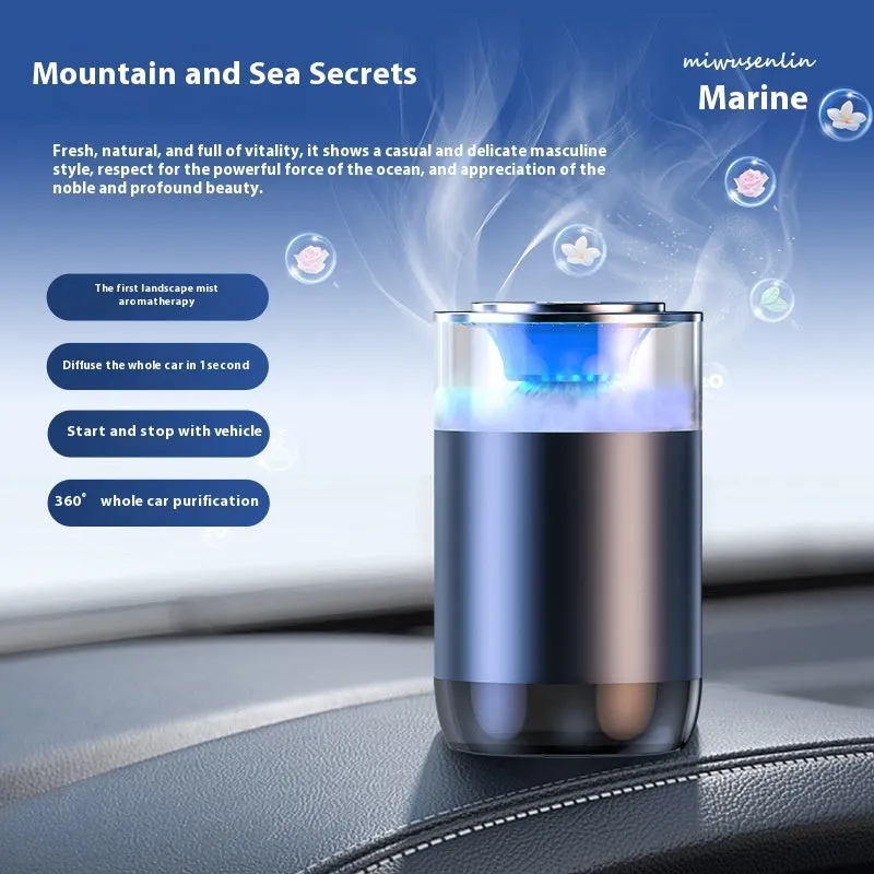 Car aromatherapy diffuser cloud mist air freshener with rechargeable battery and intelligent mode for RVs trucks sedans