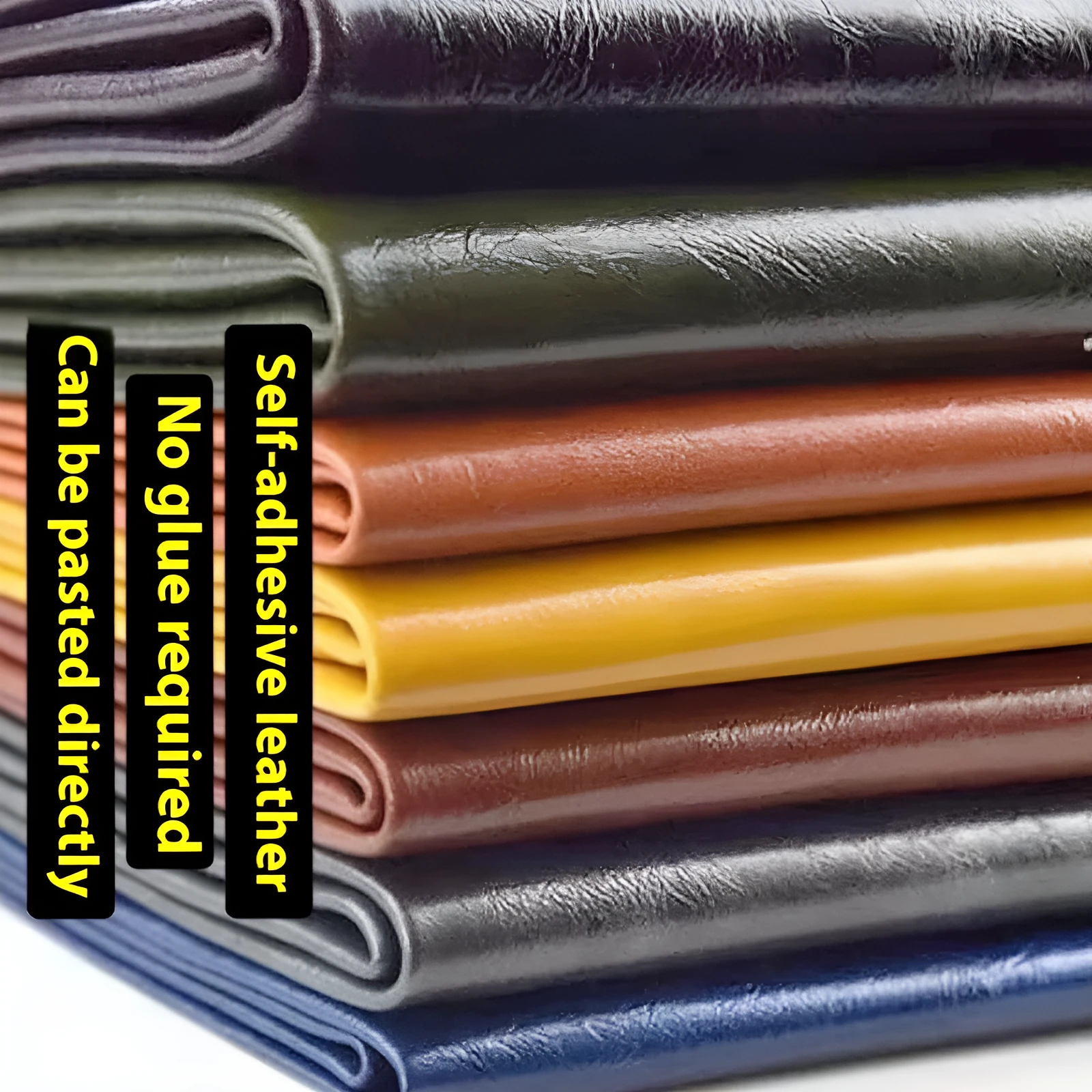 Oil wax leather adhesive sticker sheet for car and furniture repair in brown