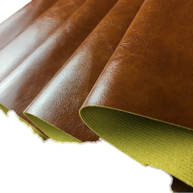 Oil wax leather adhesive sticker sheet for car and furniture repair in brown