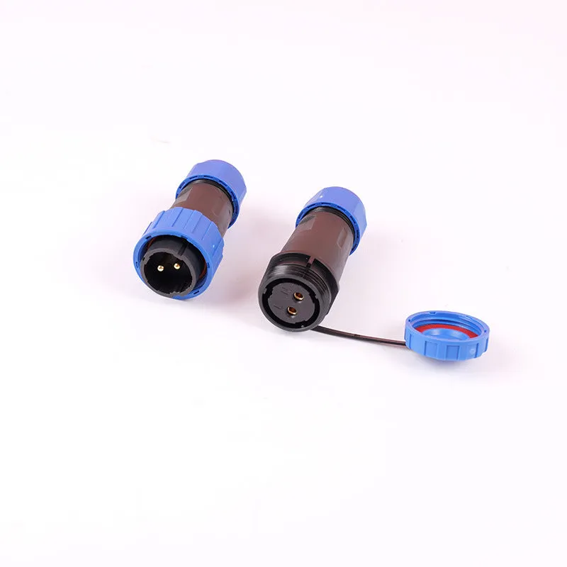 LD12 2-core aviation waterproof connector with PA6 shell and copper pins