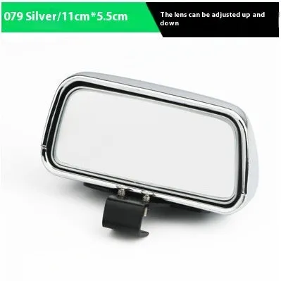 Car rear view auxiliary wide angle convex mirror in black with glass surface and plastic housing for reversing safety