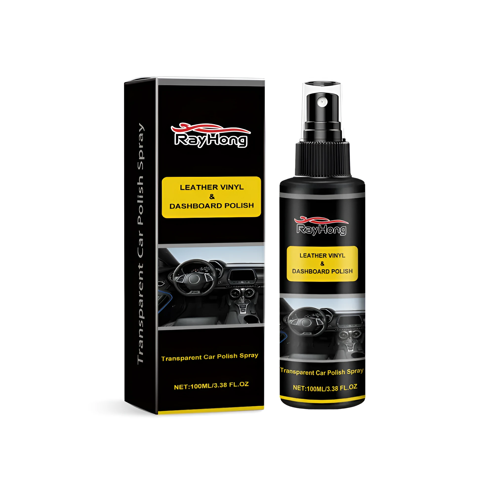 3.7 cm diameter car polishing spray aerosol can for paint maintenance and gloss enhancement.