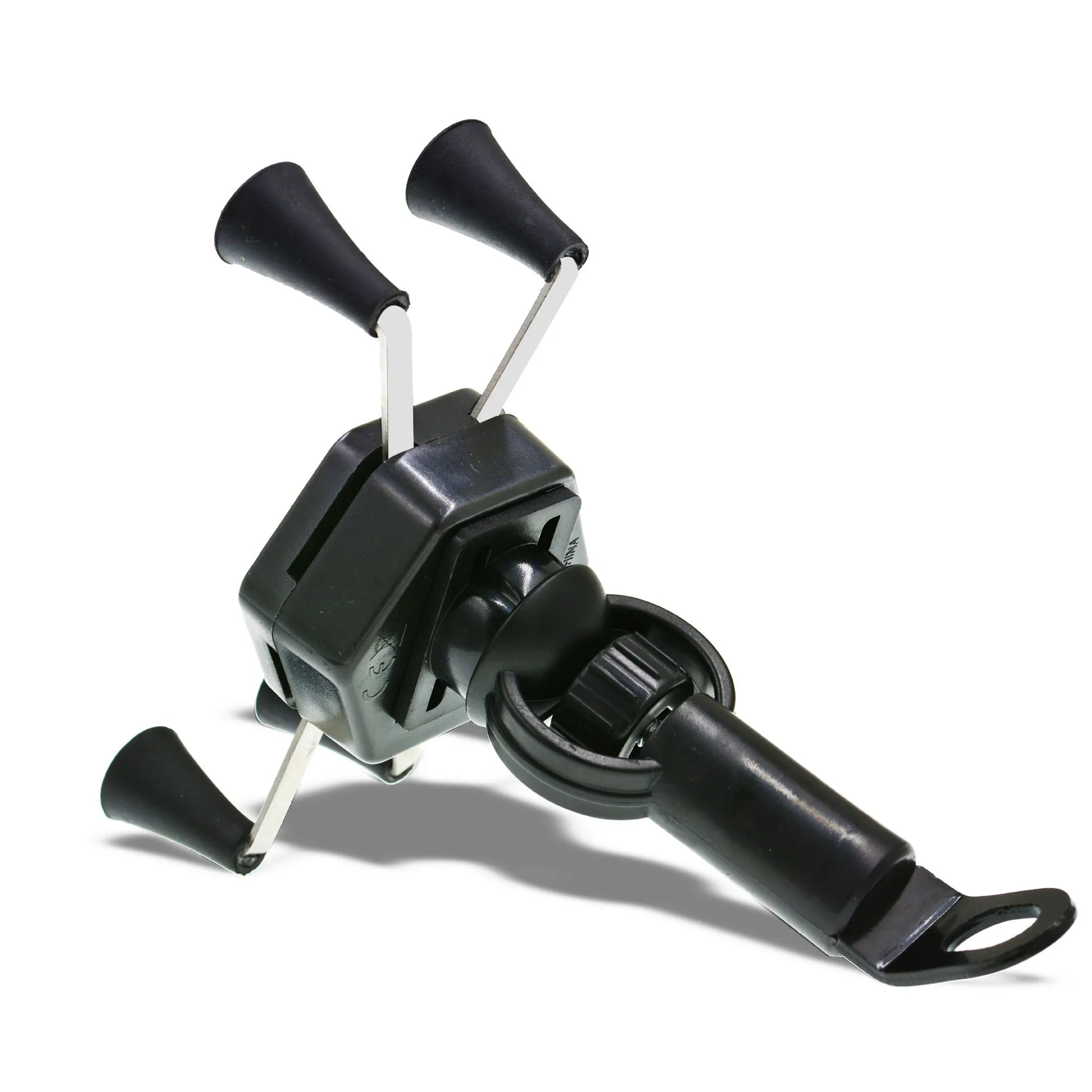 Motorcycle four-jaw aluminium alloy phone holder charger with ABS construction
