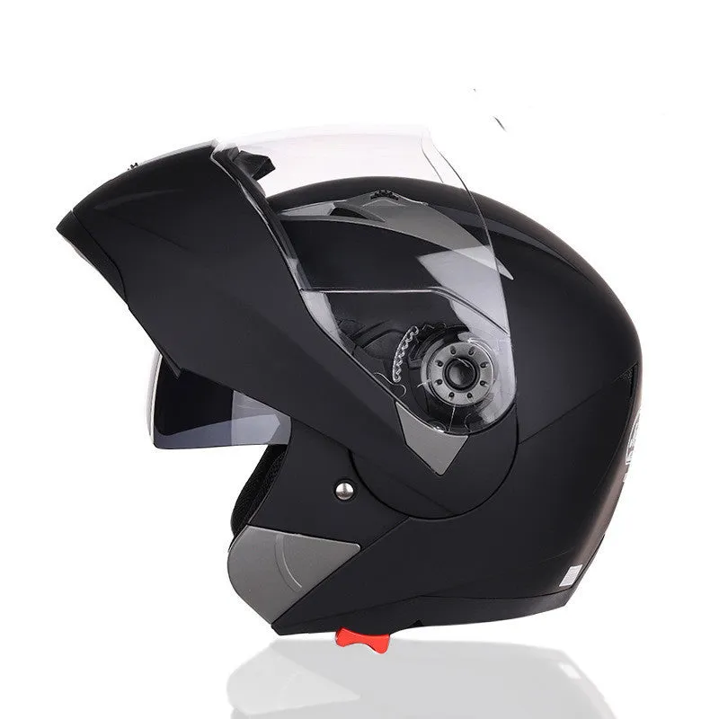 Plastic motorcycle helmet in selected colour with 36cm length 27cm width