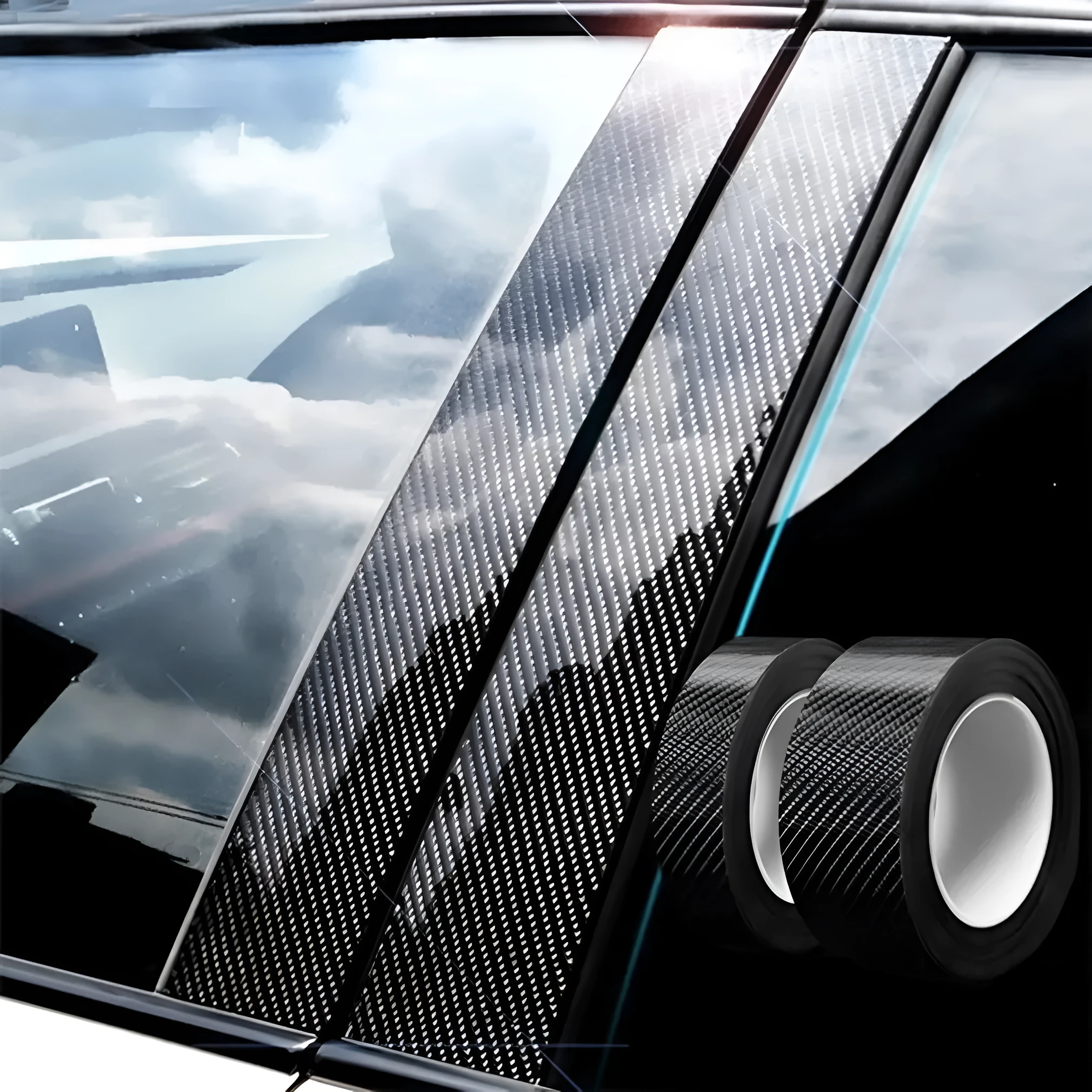 Car door anti-collision strip with carbon fiber pattern in multiple width and length options