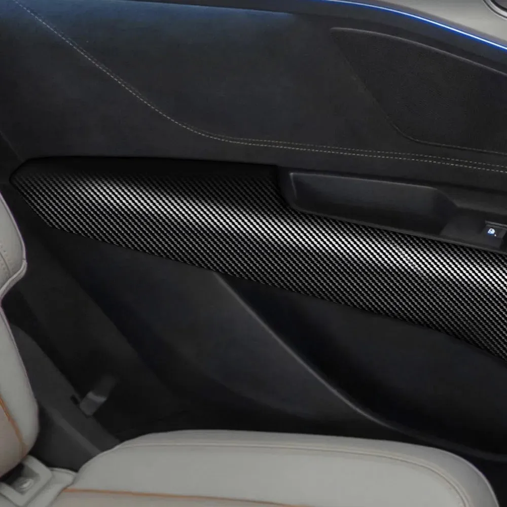 Car door anti-collision strip with carbon fiber pattern in multiple width and length options