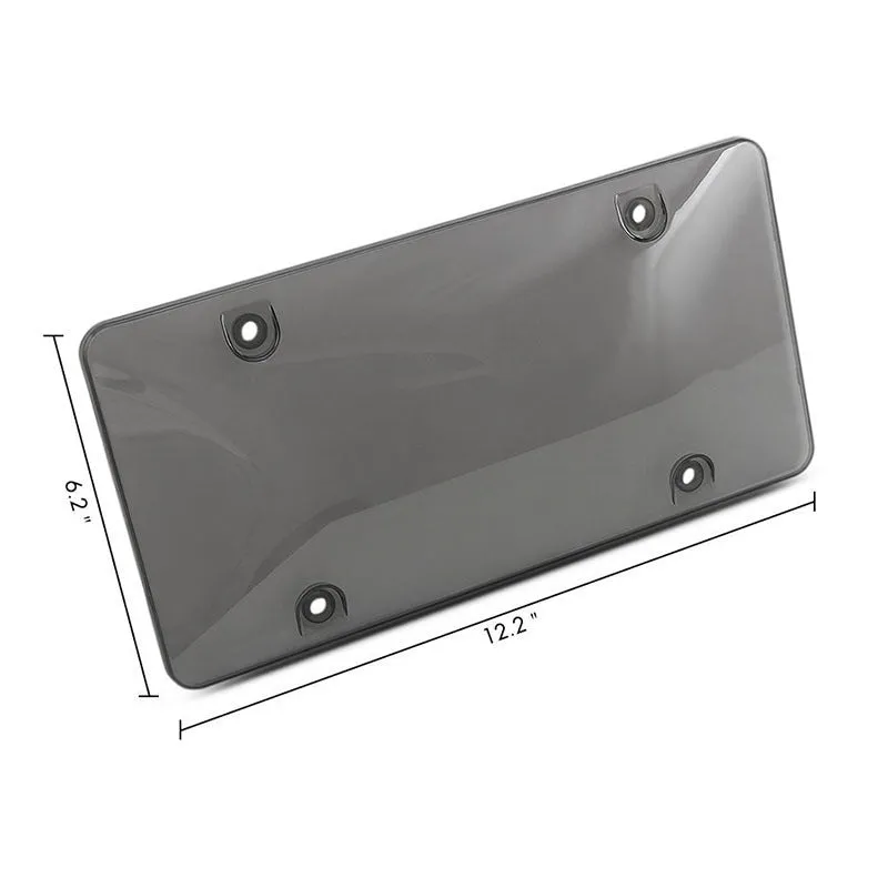 Pair of transparent plastic car licence plate frames 31.4x16cm in black cover option