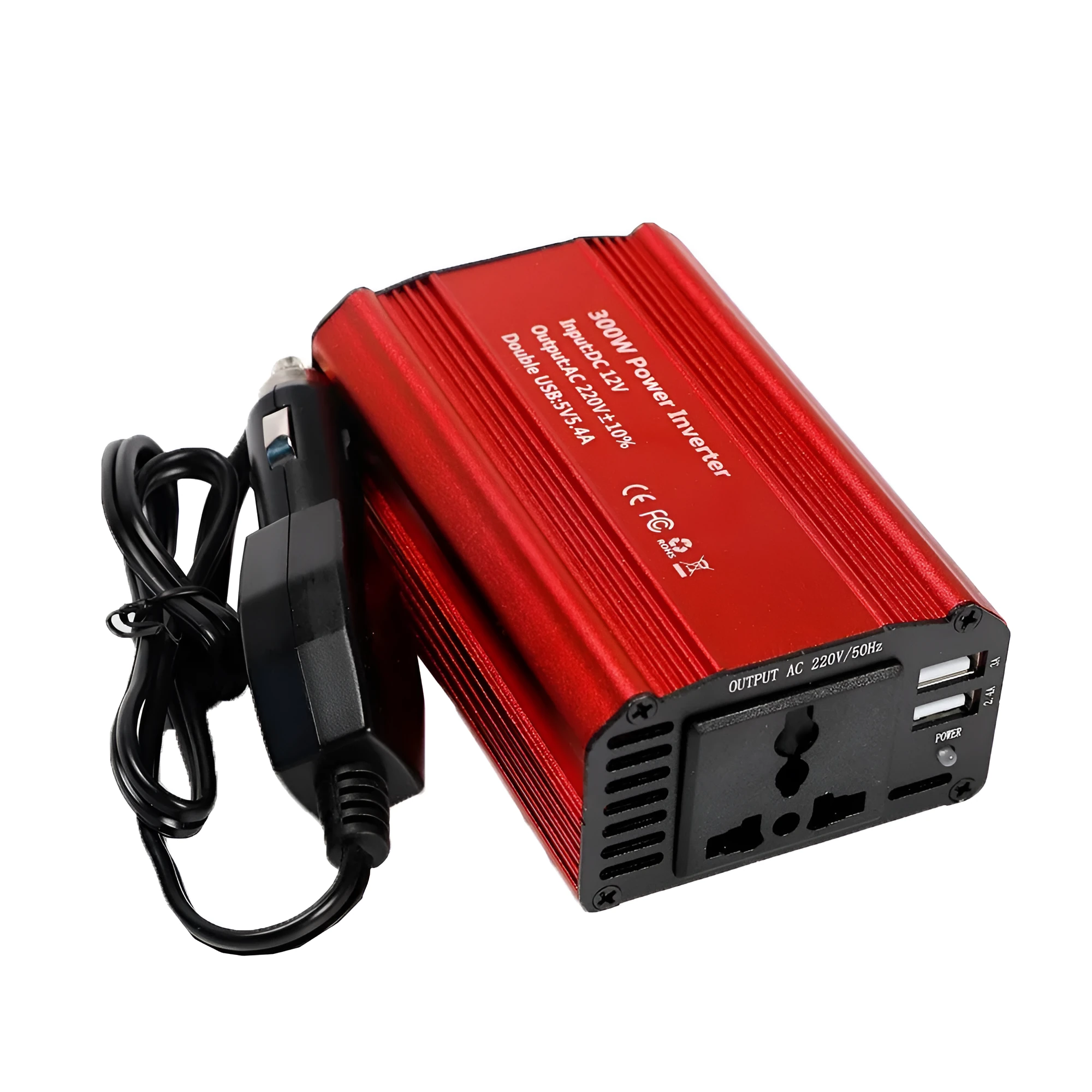 FM300X 300W modified wave car inverter with aluminium alloy shell in compact 125x80x46mm size
