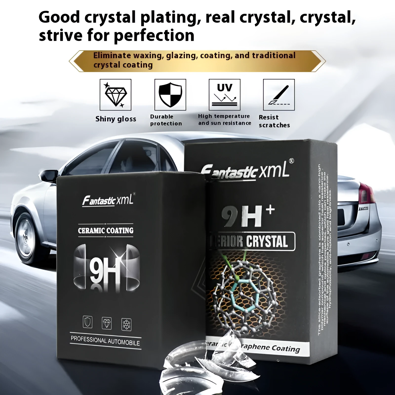 Automotive nano ceramic crystal coating 50ml graphene plated crystal silica-based paint protection in large box
