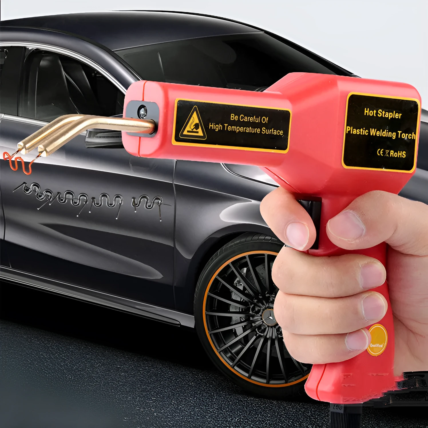 CR307 colour plastic welding gun with LED light for automotive bumper repairs and plastic fusion