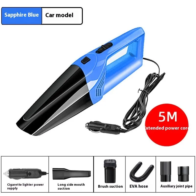 Cool Black 12V car wet and dry vacuum cleaner with brush suction and hose attachments