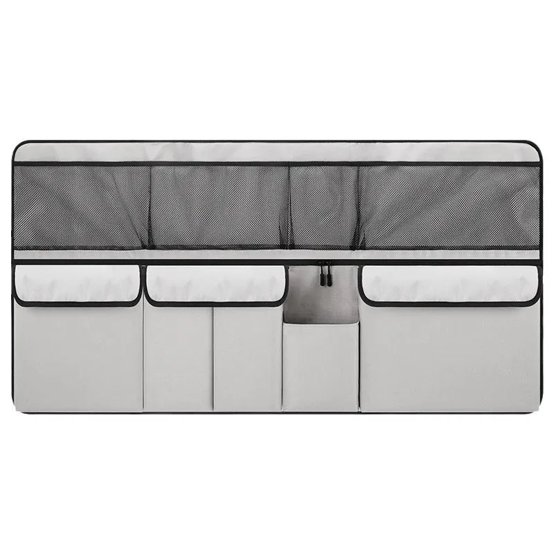 Large capacity car storage box in Oxford cloth with mesh pockets, hanging design, 105x51x9cm, black colour