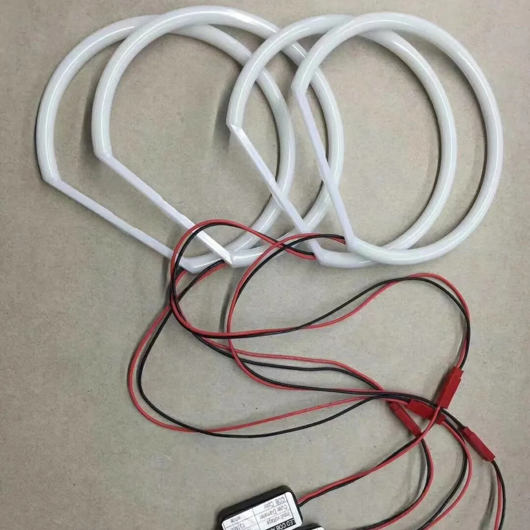 COB cotton light angel eye aperture ring 12V car modification semicircle headlight accent 131mm