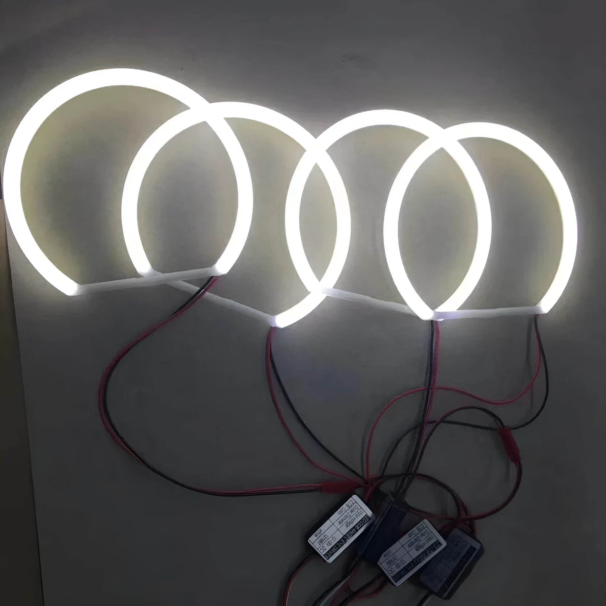 COB cotton light angel eye aperture ring 12V car modification semicircle headlight accent 131mm