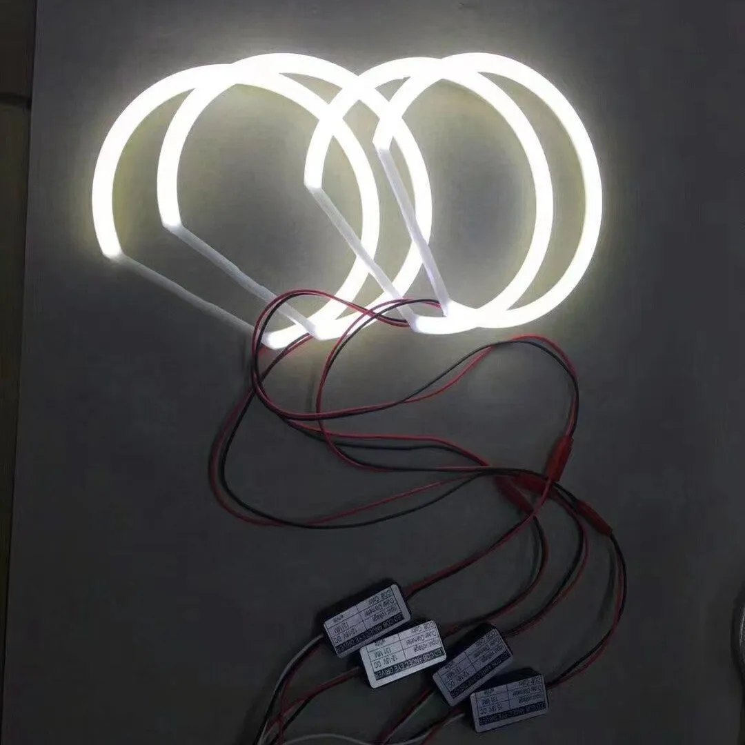 COB cotton light angel eye aperture ring 12V car modification semicircle headlight accent 131mm