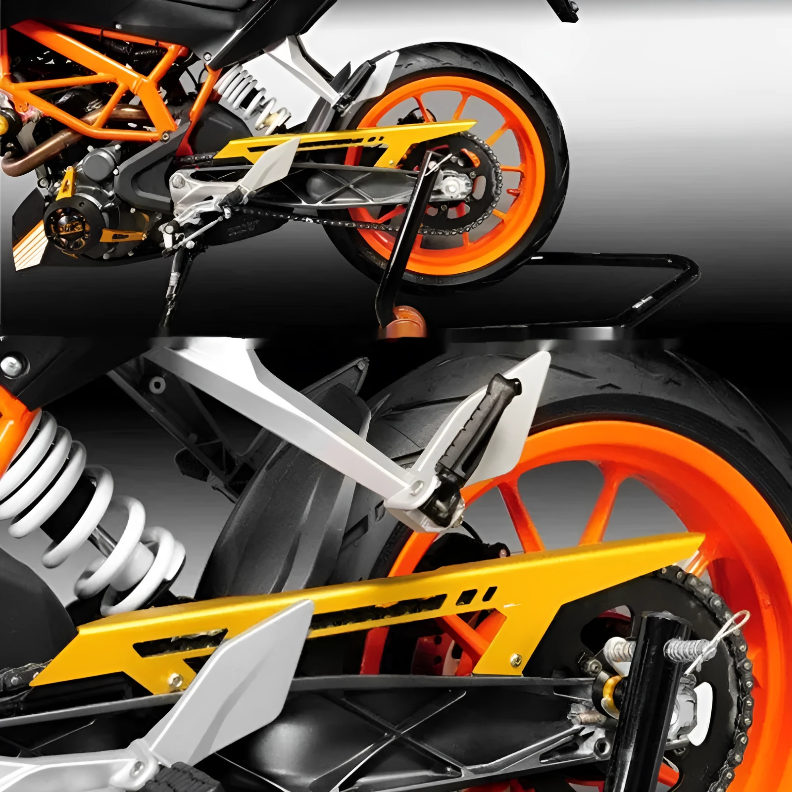 Aluminium alloy chain decorative cover for KTM DUKE125 DUKE200 DUKE390 in black colour option
