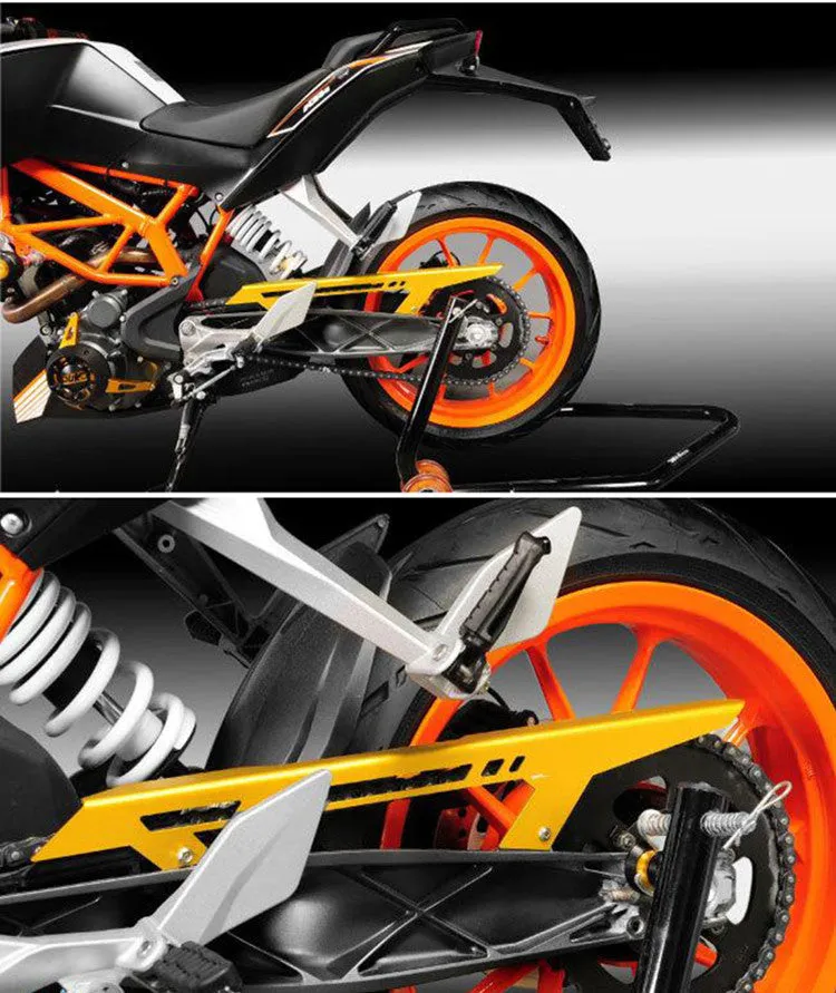 Aluminium alloy chain decorative cover for KTM DUKE125 DUKE200 DUKE390 in black colour option