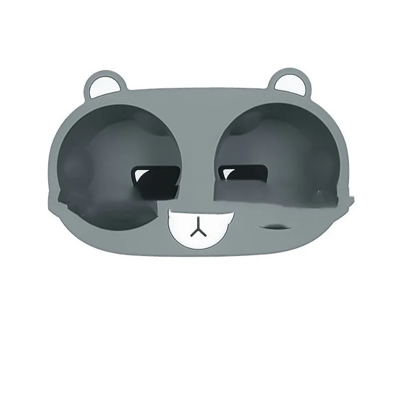 Flexible silicone car cup holder stabiliser insert in grey colour