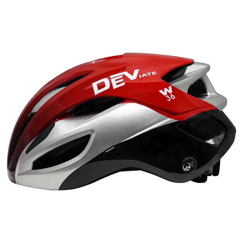 Adult mountain bike helmet with integrated molding EPS PC material free size black red silver colour