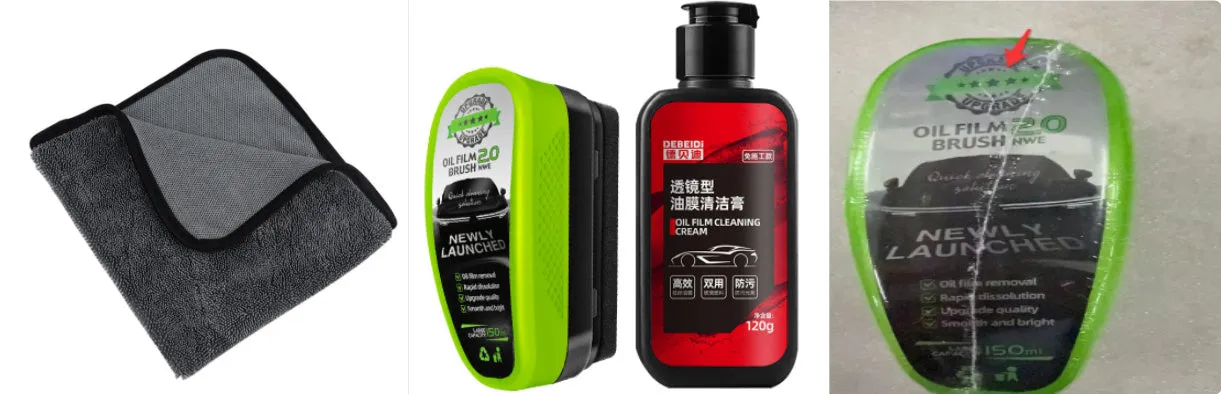 Green car glass wiper oil-removing crystal plating coating 150ml bottle with cloth