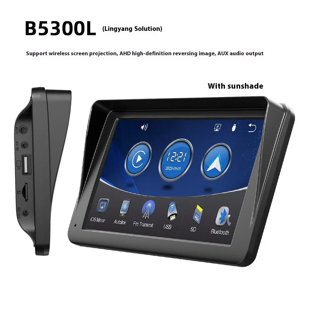 Portable car player with 7 inch HD LCD screen and Wireless CarPlay for vehicle navigation