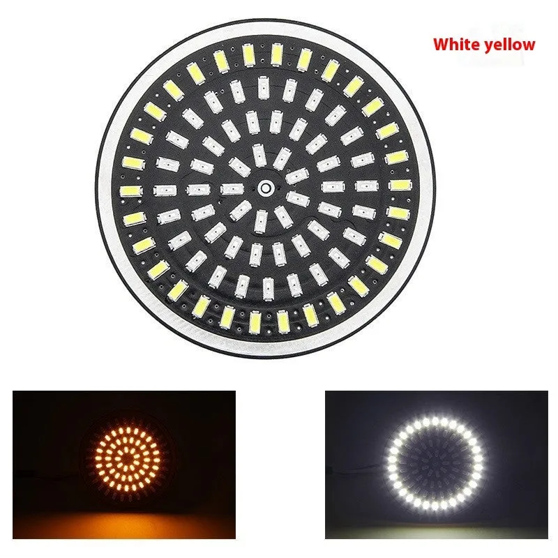 Motorcycle modified steering LED turn signal light front rear 6500K for Harley rubber gel plate 12V