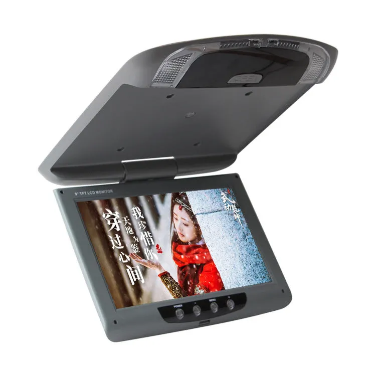 9-inch ultra-thin car ceiling reversing monitor with LCD full HD screen, LED lighting, black colour, mounted overhead