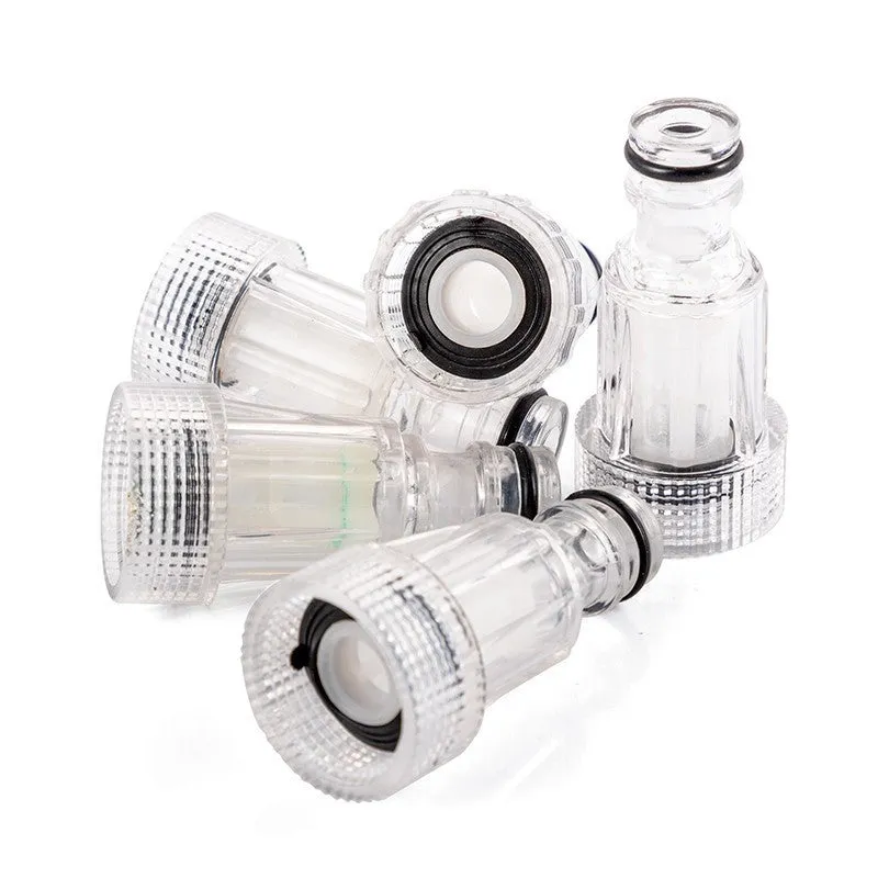 Transparent plastic water inlet joint for Kärcher pressure washers with 3cm diameter