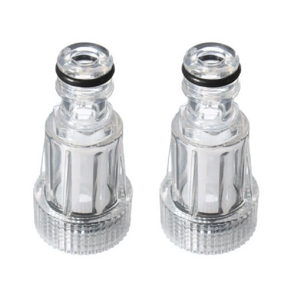 Transparent plastic water inlet joint for Kärcher pressure washers with 3cm diameter
