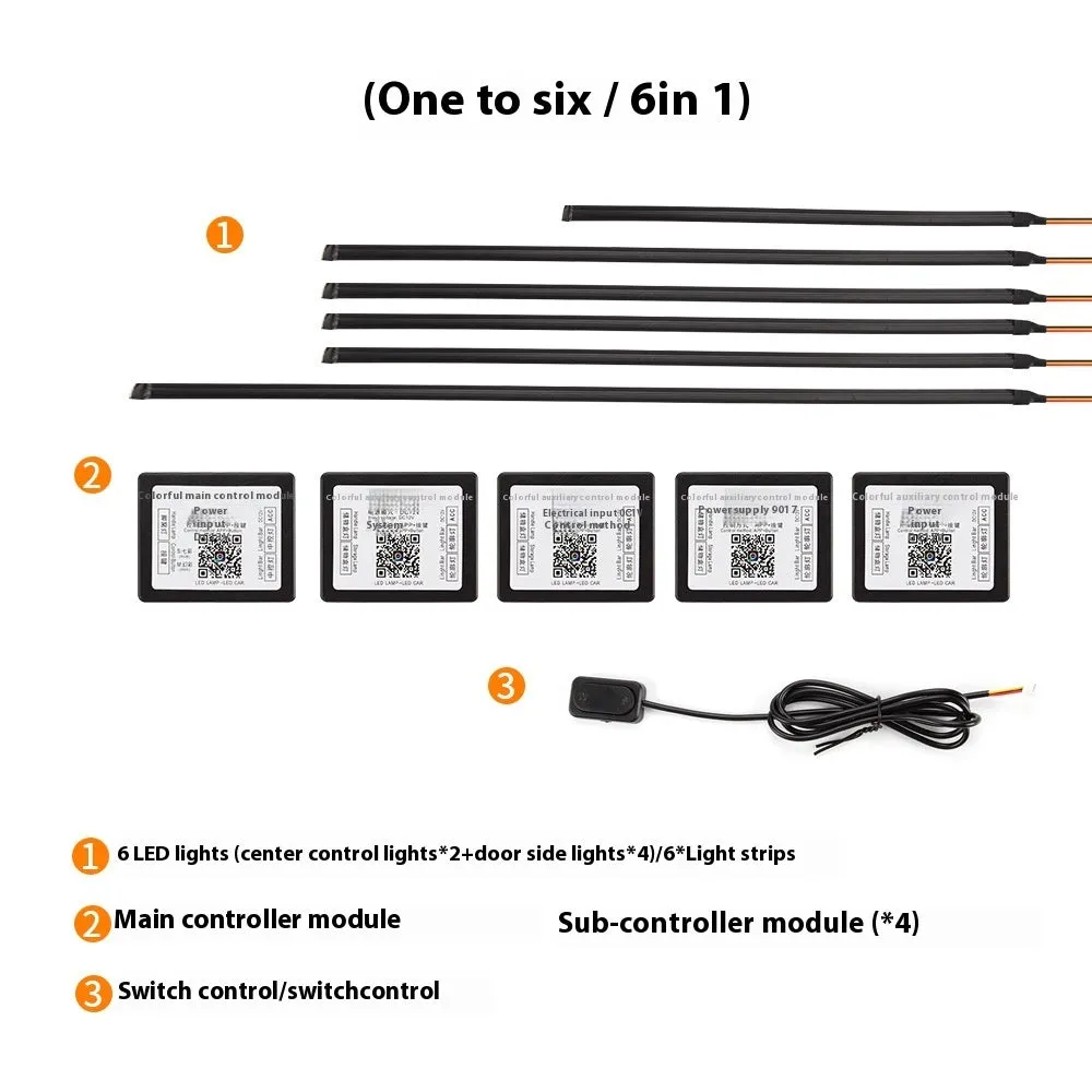 Hidden LED streamer 18in1 dynamic car ambience light with clear acrylic bar in a vehicle interior