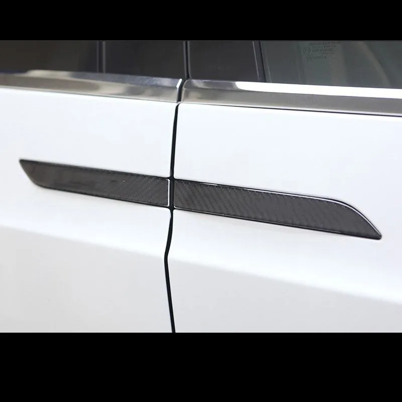 Carbon fibre door handle sticker patches for Tesla Model S anti-scratch protection