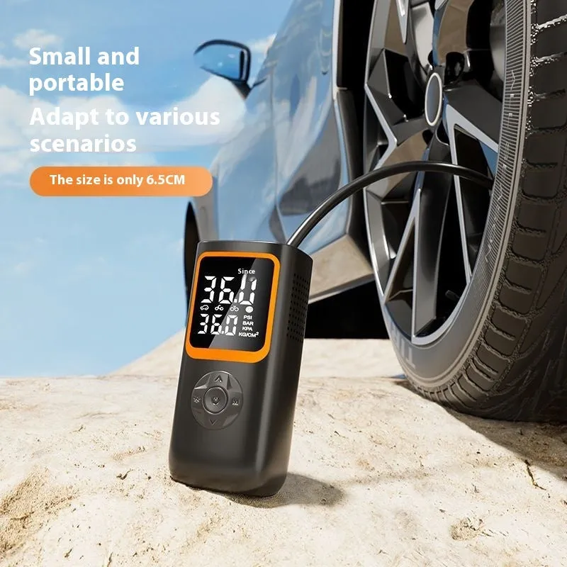 Wireless car handheld inflator pump with dual digital display and USB Type-C charging