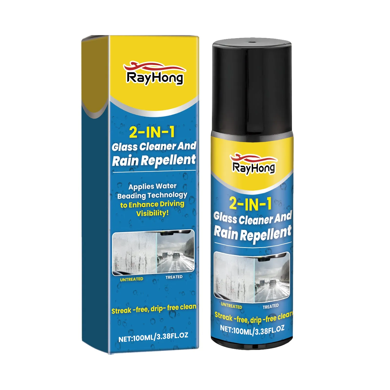 100ml car glass cleaning anti-fog spray bottle with trigger nozzle on white background