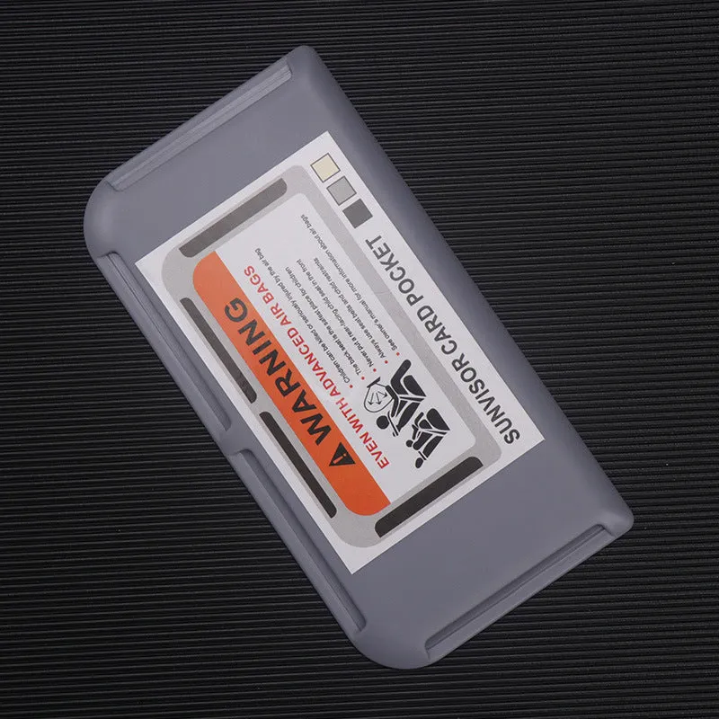 Black car sun visor card holder with four slots for driving licence and parking permits