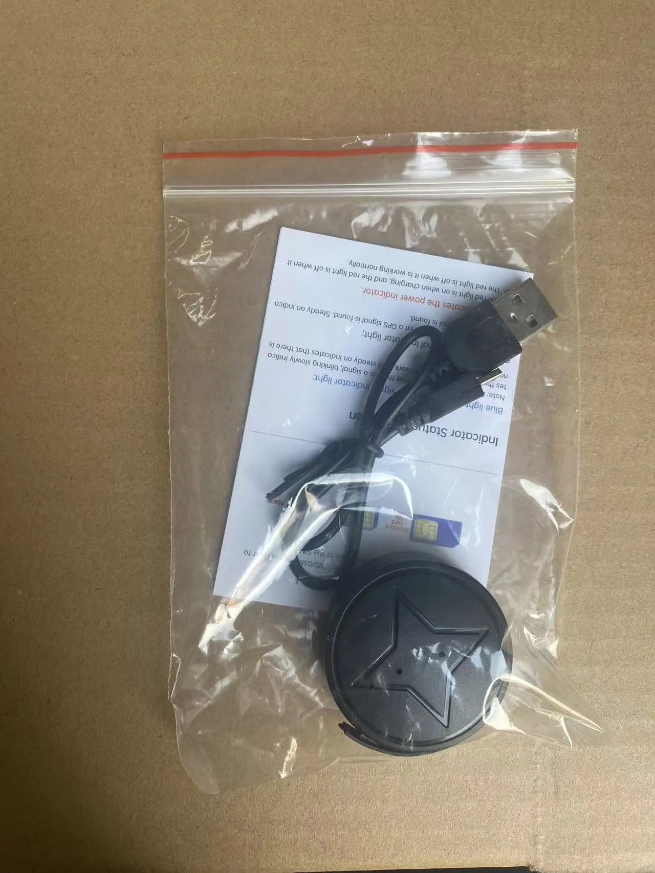 Mini GPS tracker with strong magnetic mount, 40mm diameter, for car and motorcycle real-time tracking
