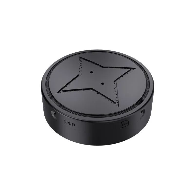 Mini GPS tracker with strong magnetic mount, 40mm diameter, for car and motorcycle real-time tracking