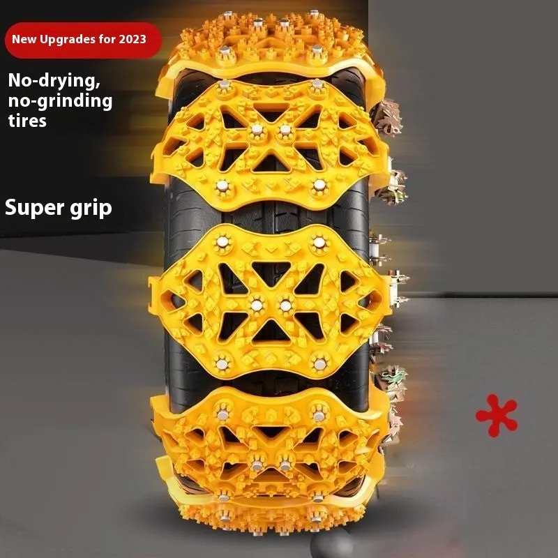 Set of rubber anti-skid tyre chains for winter use on car or SUV tyres 165-255mm