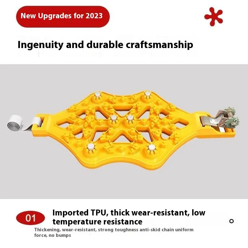 Set of rubber anti-skid tyre chains for winter use on car or SUV tyres 165-255mm