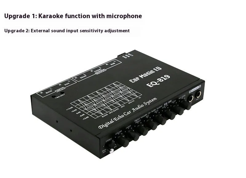 Car equalizer 7-segment tuning division for Volkswagen, 185x120x30mm, upgraded EQ-819 colour